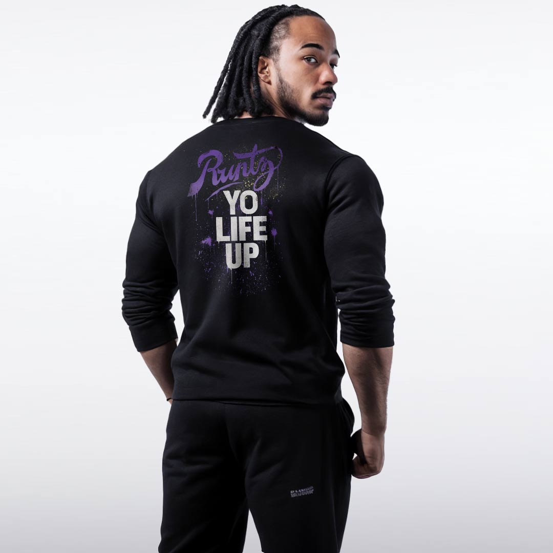 Sweatshirt Herren schwarz Runtz Yo life up