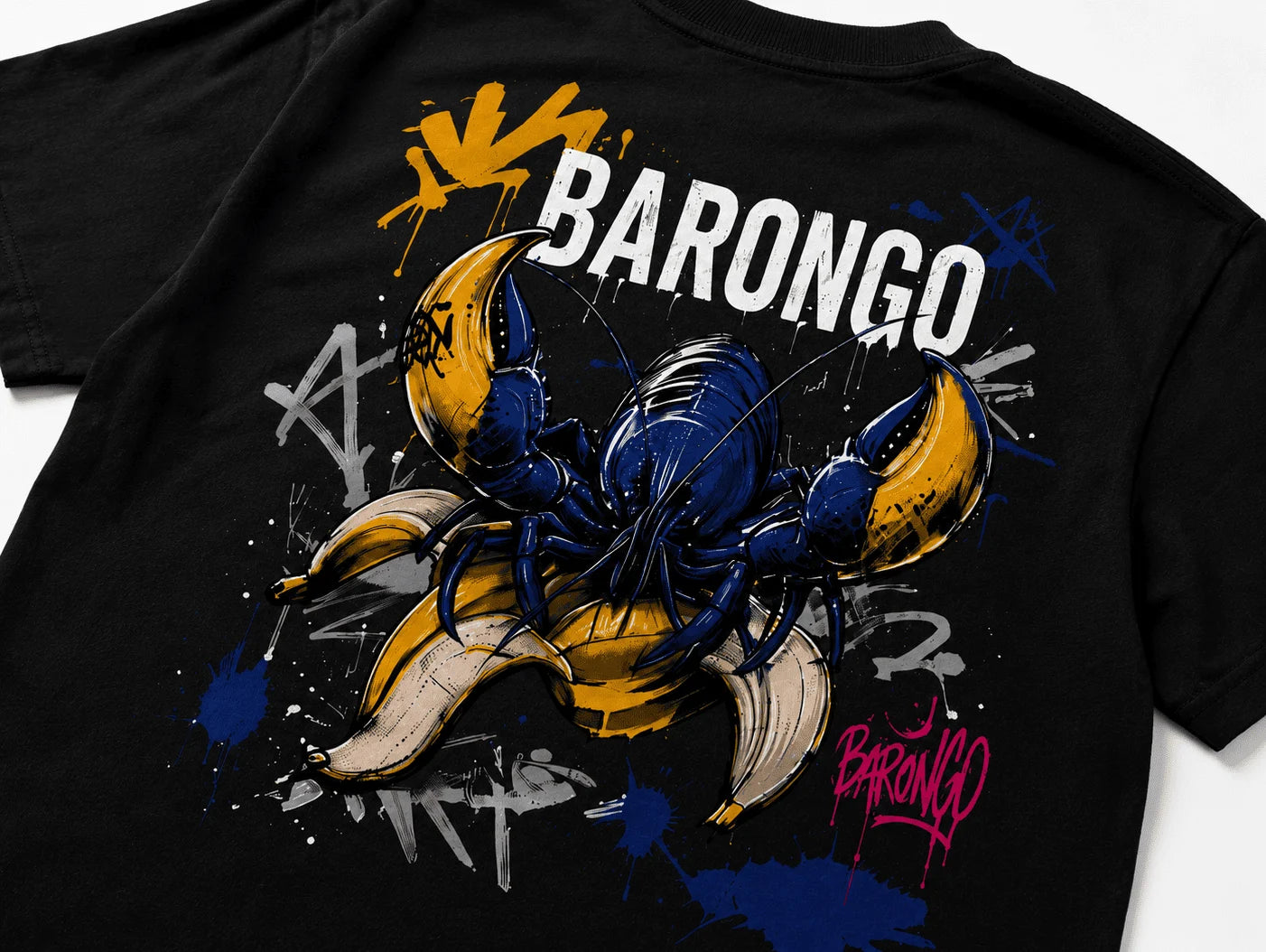 Barongo T-shirt Banana Blue Lobster