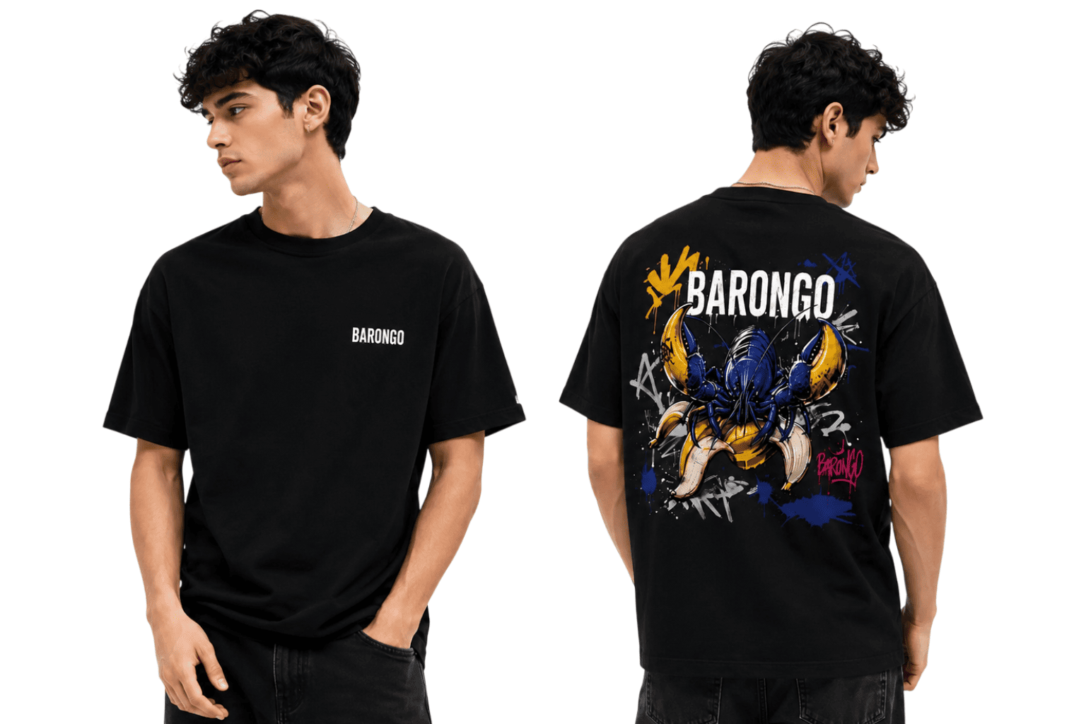 Barongo T-shirt Banana Blue Lobster